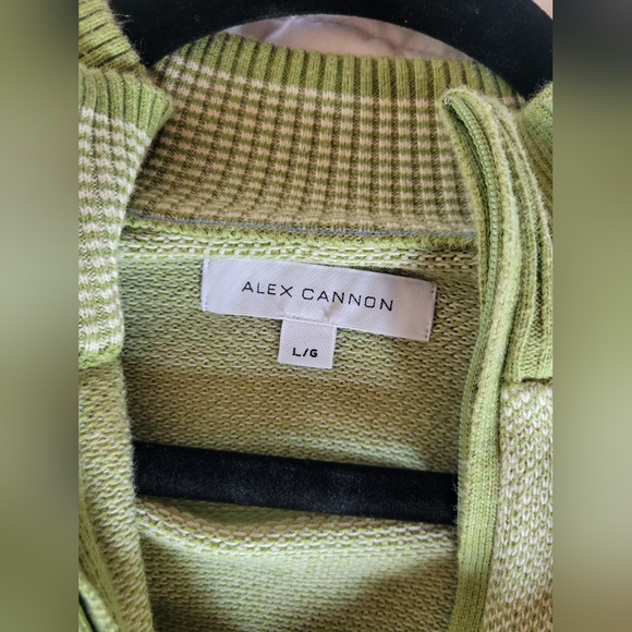 Alex Cannon 1/4 Zip Sweater Mens Large 100% Cotton - Picture 5 of 7